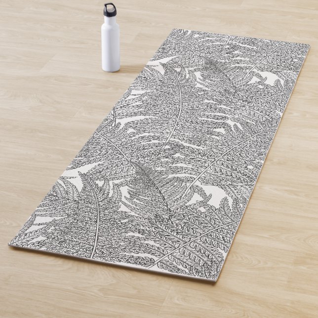 Fern in Schwarz und Weiß Yogamatte (Beispiel)