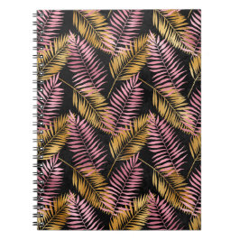 Fern Leaf Design in Rosa und Gold Notizblock