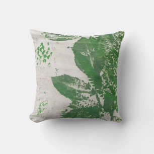 Fern Leaf Grau Printmaking Botanisches Kissen