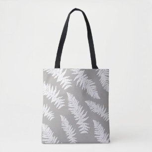 Fern Leaf Print Grey Tote Bag Tasche