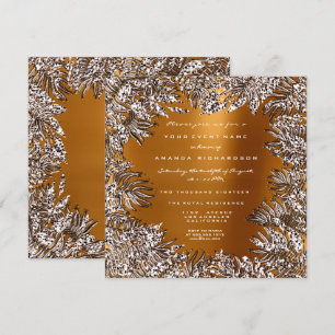 Fern Leafs Gerahmte Kristalle Ivory Honey Gold Einladung