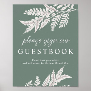 Fern   Moderne Kalligrafie - Gästebuchsignatur Poster