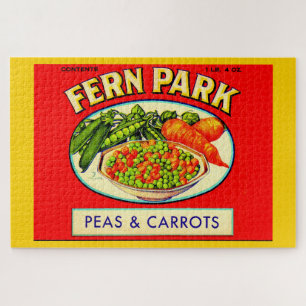 Fern Park Erbsen- und Karottenlabel der 30er Jahre