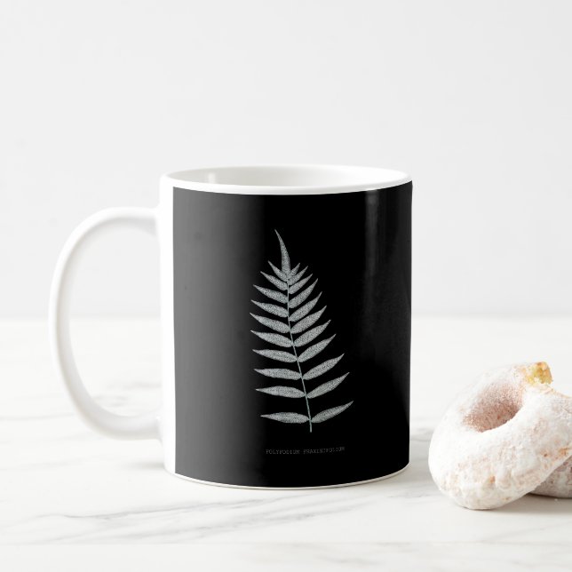 Fern - Polypodyum Fraxinifolium - Röntgeneffekt -0 Kaffeetasse (Mit Donut)