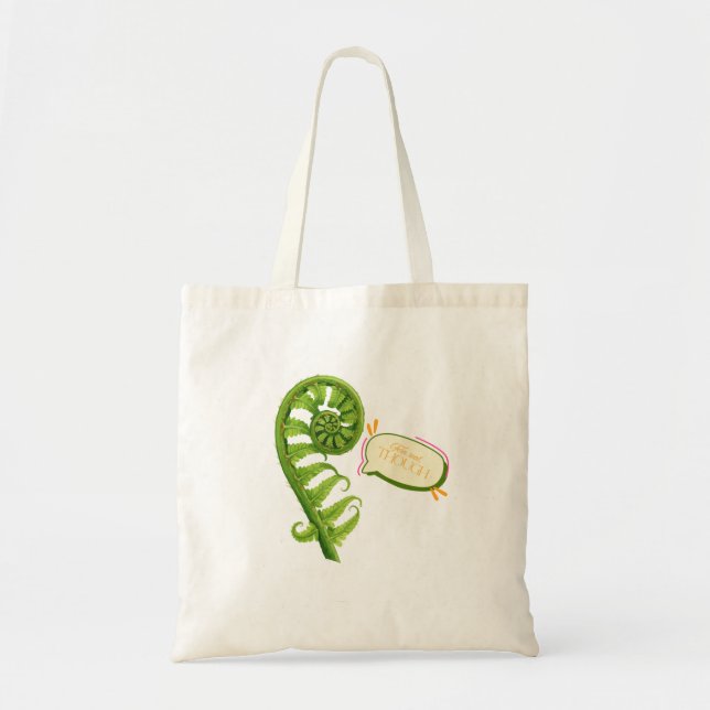 Fern Real, Though — Fiddlehead Pun Tragetasche (Vorne)