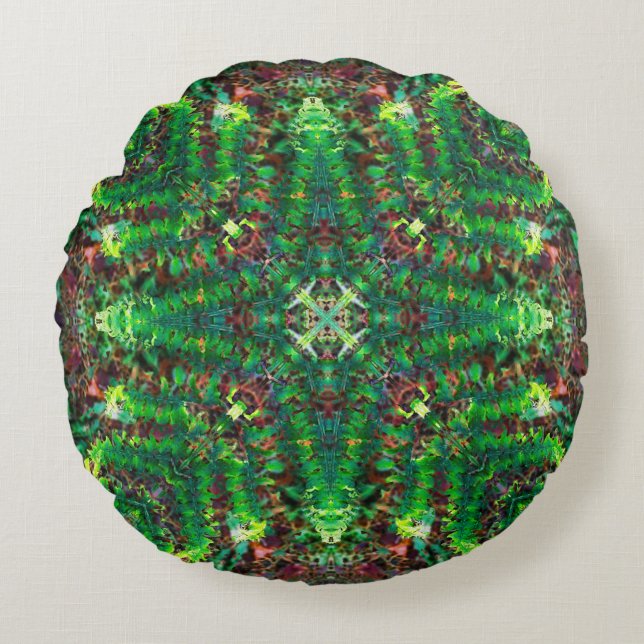 Fern Star Rundes Kissen (Vorderseite)
