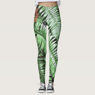 Fern Tropical Green Blätter Pflanze Waldland Folia Leggings