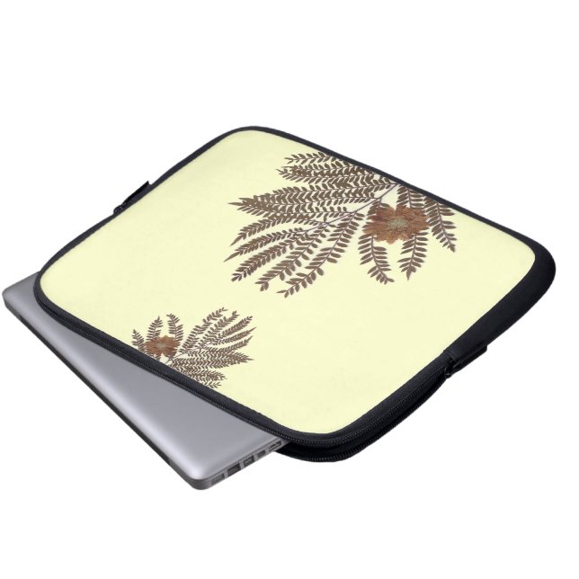 Fern und Blume Laptopschutzhülle (Vorne Knopf)
