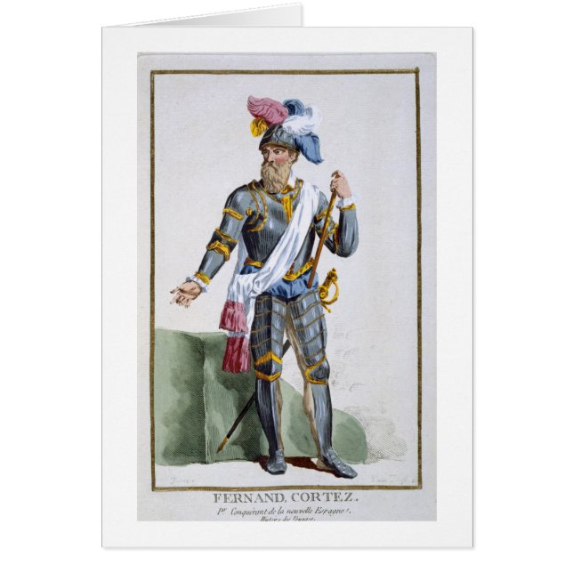 Fernand Cortez (1485-1547), graviert von Pierre (Vorne)