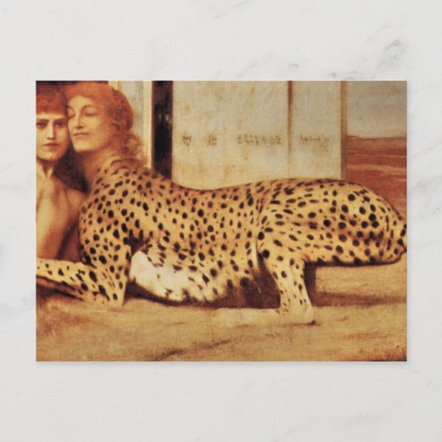 Fernand Khnopff - Die Zärtlichkeit der Sphinx Postkarte (Vorderseite)