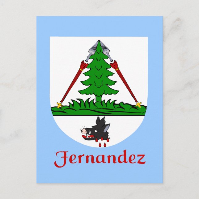 Fernandez-Familie Heraldic Shield Postkarte (Vorderseite)