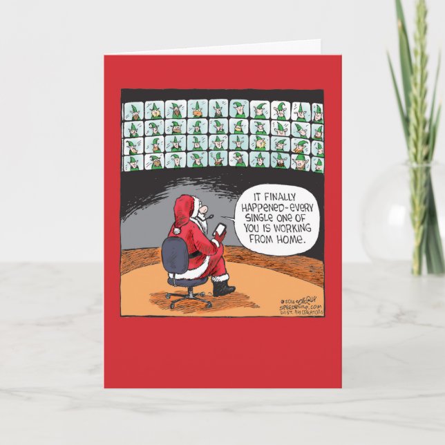 Fernelf-WeihnachtsSpaß-Papierkarte Feiertagskarte (Vorderseite)