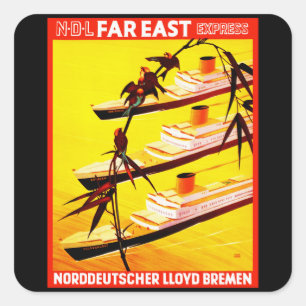 Ferner Osten ausdrücklich Quadratischer Aufkleber