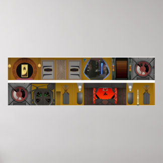 Ferner Weltraumstations-Promenade-Diorama-Hintergr Poster