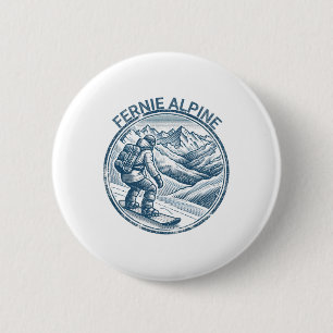 Fernie Alpine Canada Snowboarder Snowboarder Button