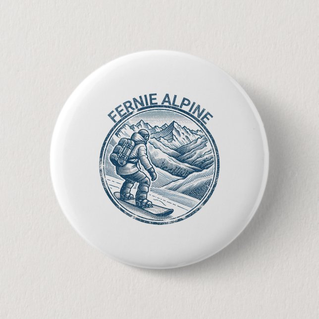 Fernie Alpine Canada Snowboarder Snowboarder Button (Vorderseite)