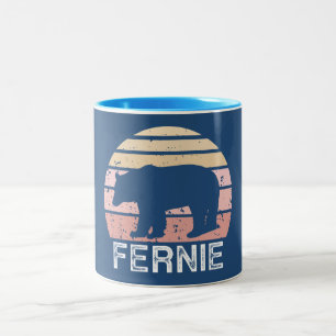 Fernie British Columbia Retro Bär Zweifarbige Tasse