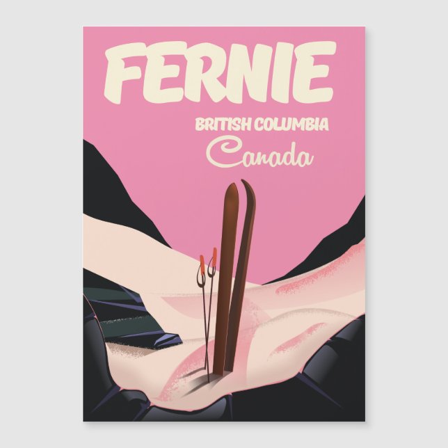 Fernie British Columbia Ski Poster Magnetkarte (Vorderseite)