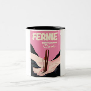 Fernie British Columbia Ski Poster Zweifarbige Tasse