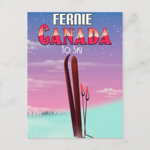 Fernie Canada Ski-Poster. Postkarte