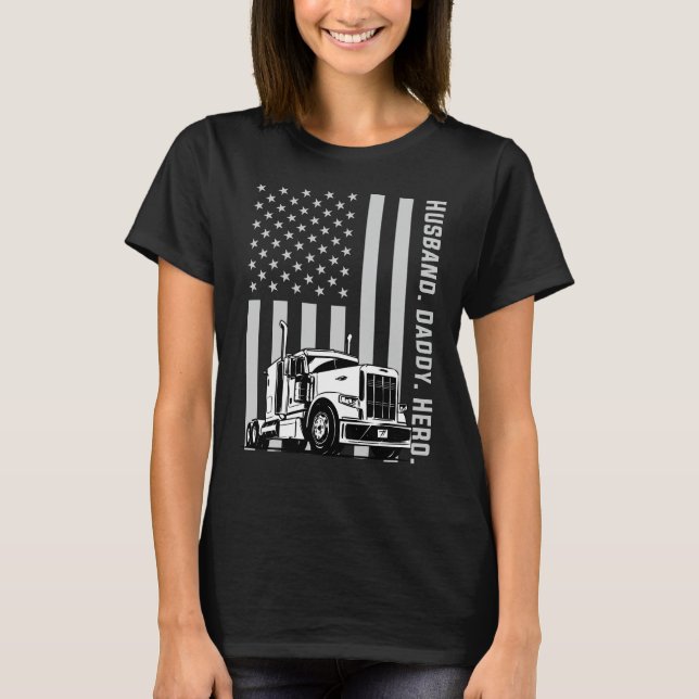 Fernlastfahrer-Vater-LKW-Fahrer-amerikanische T-Shirt (Vorderseite)