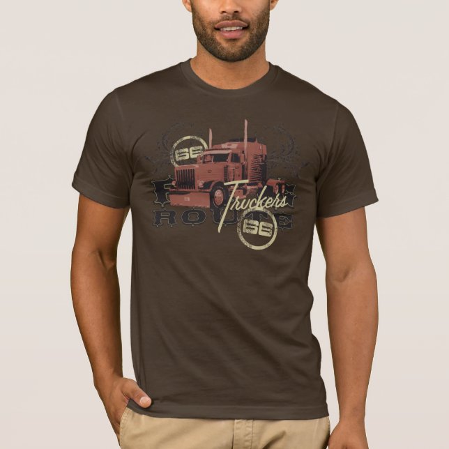 Fernlastfahrer-Weg 66 T-Shirt (Vorderseite)