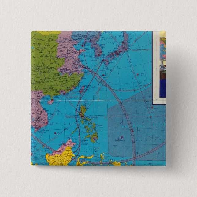 Fernost, Mittelmeerraum Button (Vorderseite)