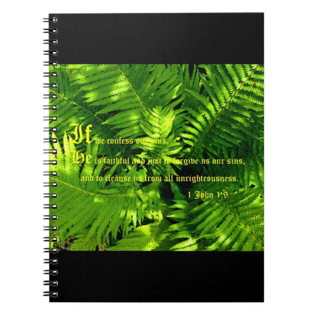 Ferns, 1 John 1:9 Notizblock (Vorderseite)