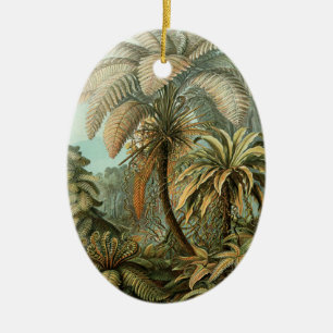 Ferns Palm Tree Antique Botanischer Garten Keramikornament