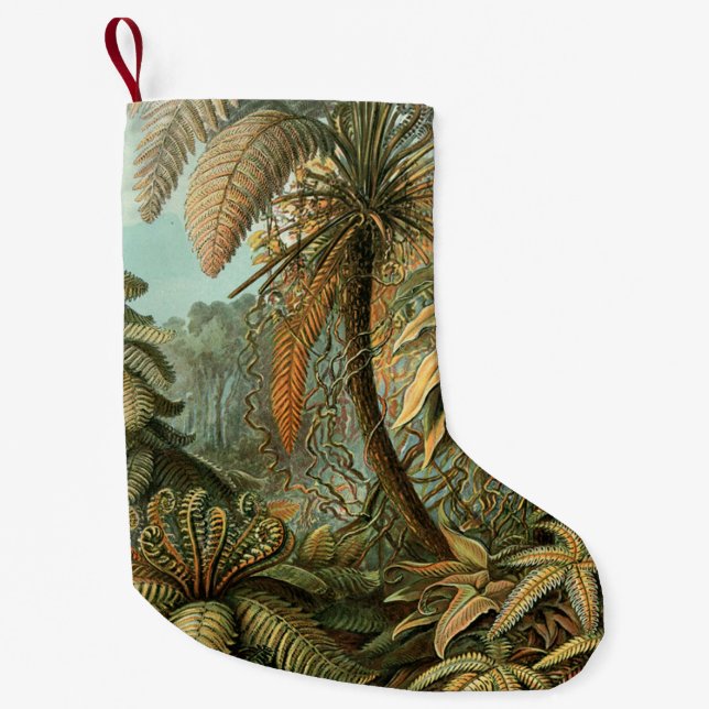 Ferns Palm Tree Antique Botanischer Garten Kleiner Weihnachtsstrumpf (Vorderseite)