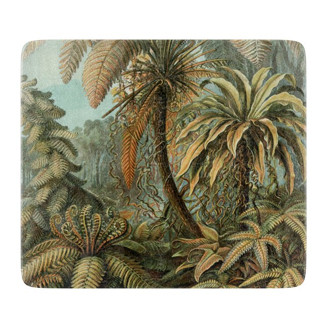 Ferns Palm Tree Antique Botanischer Garten Schneidebrett (Vorderseite)