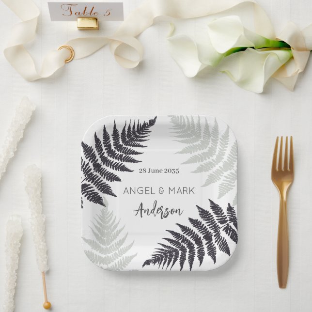 Ferns Woodland Garden Outdoor Wedding Pappteller (Hochzeit)