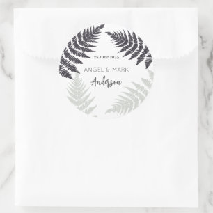 Ferns Woodland Garden Outdoor Wedding Runder Aufkleber