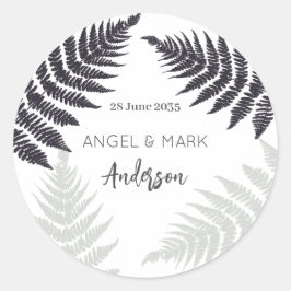 Ferns Woodland Garden Outdoor Wedding Runder Aufkleber