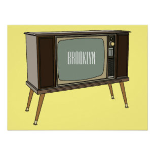 Fernseh-Cartoon-Illustration Poster