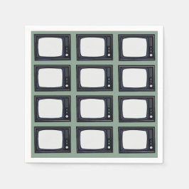 Fernsehaltes klassisches Retro-TV-Muster Party Serviette