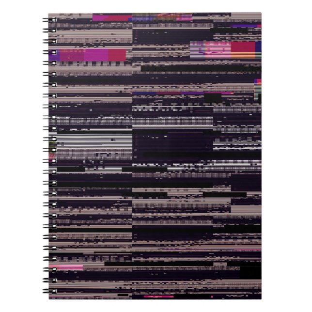 Fernsehbildschirm mit kaputten Pixeln. Abstrakte F Notizblock (Vorderseite)