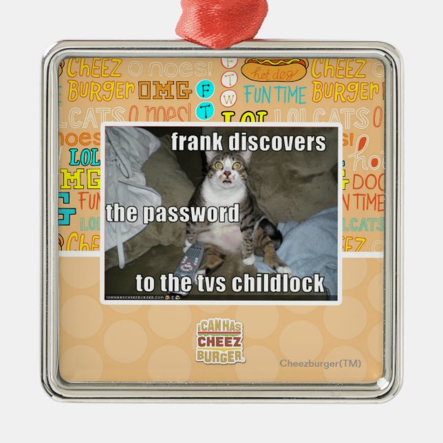 Fernsehen Childlock Silbernes Ornament (Vorne)