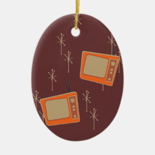 Fernsehen macht jeden glücklich! Fallende Fernseh Keramik Ornament
