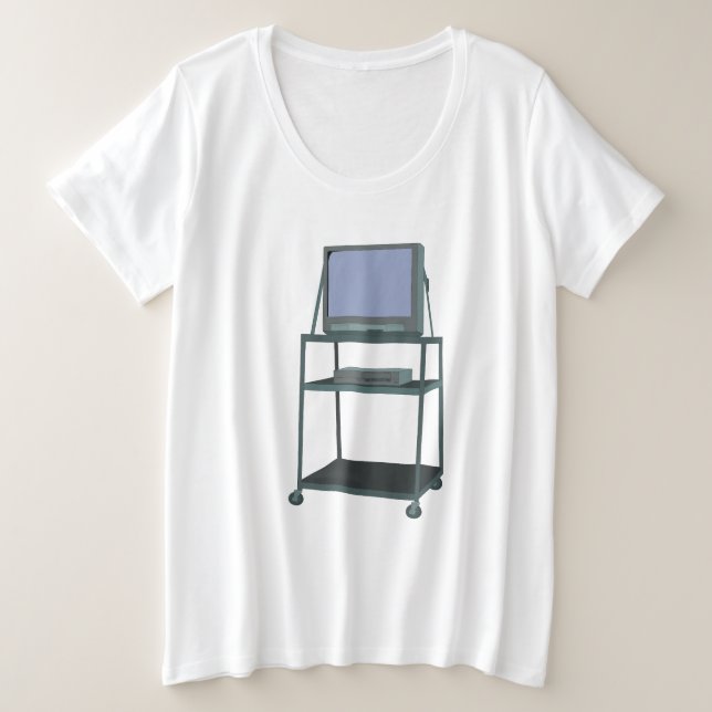Fernseher und Videorecorder im Klassenzimmer 80er  Große Größe T-Shirt (Design vorne)