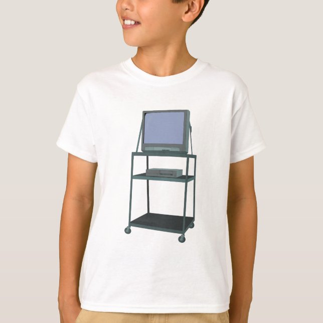 Fernseher und Videorecorder im Klassenzimmer 80er  T-Shirt (Vorderseite)