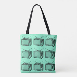 Fernseher Vintage Illustration Tote-Tasche Tasche