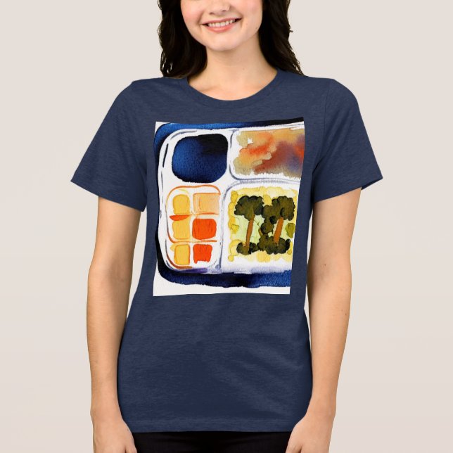 Fernsehessen Tri-Blend Shirt (Vorderseite)