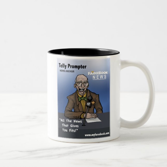 Fernsehprompter MyFarcebook Zweifarbige Tasse (Rechts)