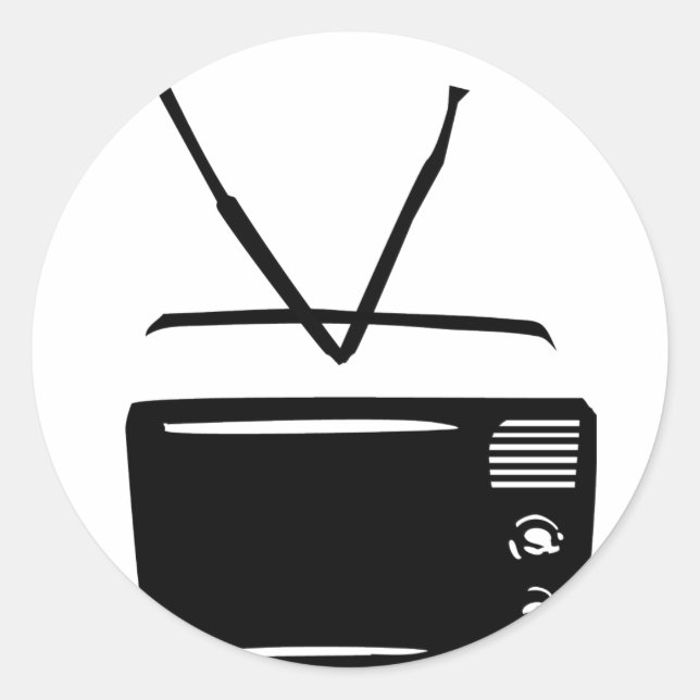 Fernsehsymbol Runder Aufkleber (Vorderseite)