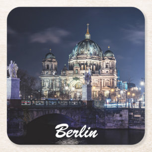 Fernsehturm und Berliner Dom in Berlin Rechteckiger Pappuntersetzer
