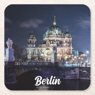 Fernsehturm und Berliner Dom in Berlin Rechteckiger Pappuntersetzer