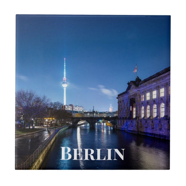 Fernsehturm und Museumsinsel in Berlin, Deutschlan Fliese (Vorderseite)