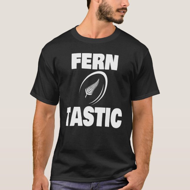 Ferntastic Rugby Silver Fern T-Shirt (Vorderseite)