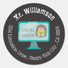 Fernunterricht Igel Lehrer Umschlag Aufkleber